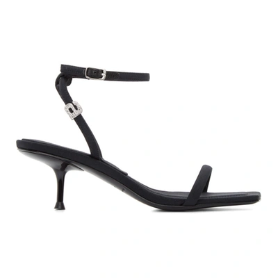 Alexander Wang 50mm Jessie Embellished Satin Sandals In Black