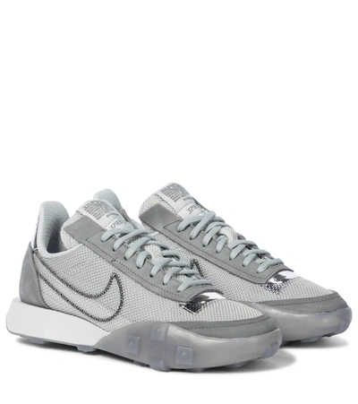 Nike Waffle Racer 2x Rubber-trimmed Ripstop And Suede Sneakers In Lt Smoke Grey/black