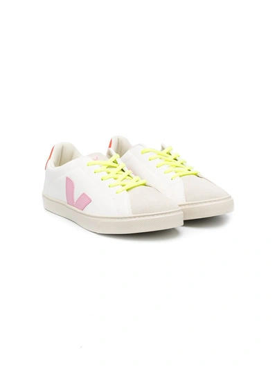 Veja Teen V-10 Leather Trainers In White