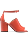 Maison Margiela Open Tabi-toe Leather Sandals In Orange