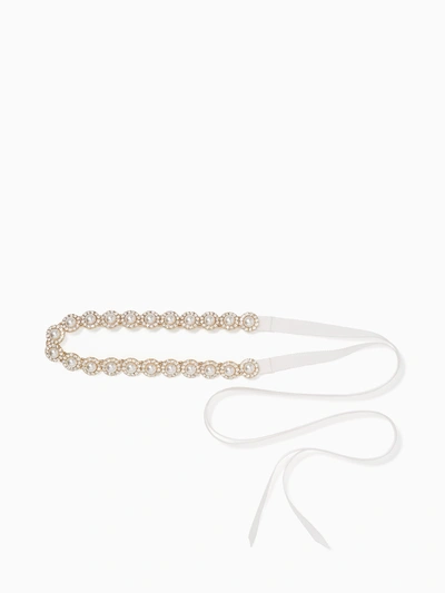 Kate Spade Pearl And Stone Belt In Cream