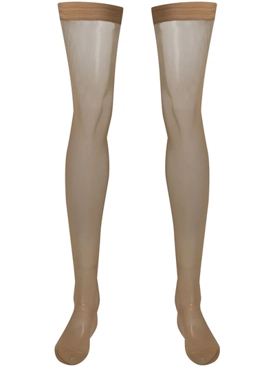 Wolford Individual Stay Ups Stockings In Neutrals