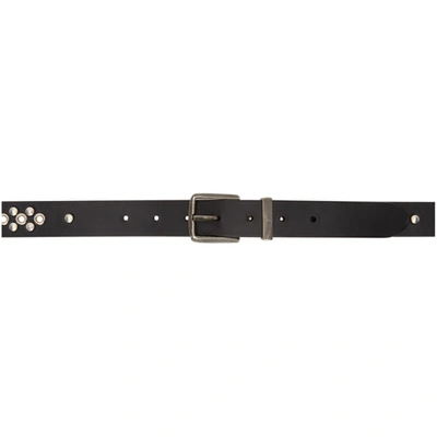 Lemaire Black Studded Belt In 999 Black