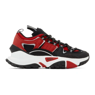 Aape By A Bathing Ape Black & Red Dimension Sneakers