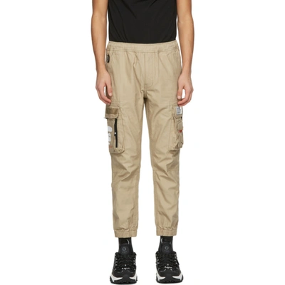 Aape By A Bathing Ape Logo-printed Cargo Trousers In Light Beige