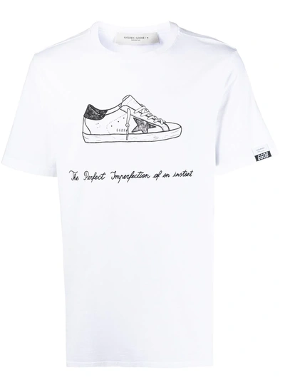 Golden Goose Sneaker-print T-shirt In White,black