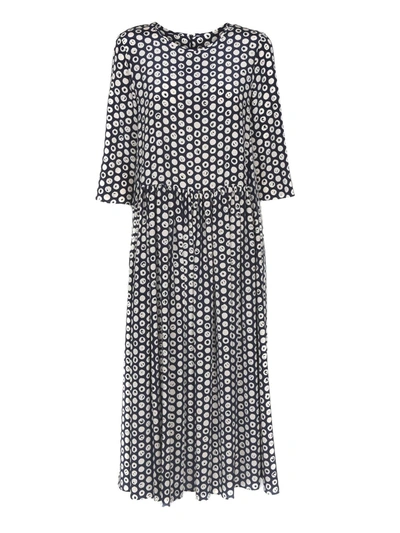 Max Mara Gemma Printed Dress In Blue