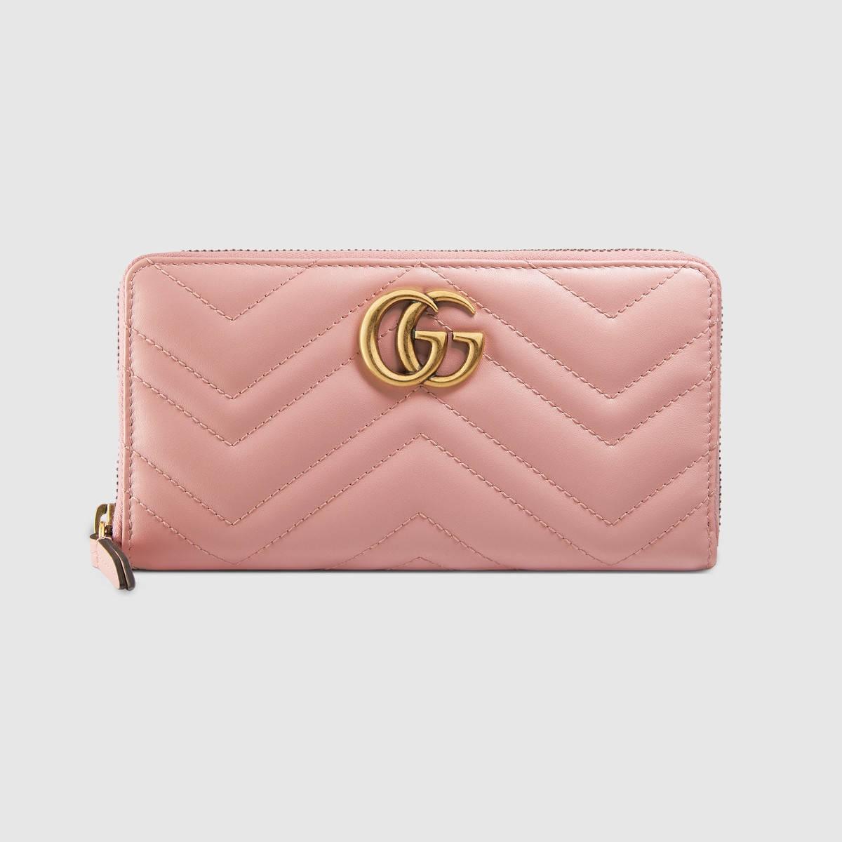 Gucci Gg Marmont Zip Around Wallet 