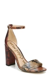 Sam Edelman Yaro Ankle Strap Sandal In Caramel/ Paprika/ Clay Leather