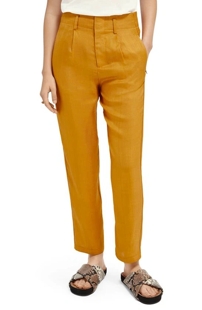 Scotch & Soda Tailored Straight Fit Trousers In Marigold