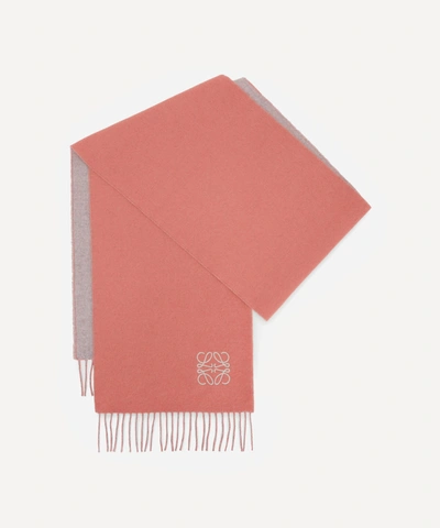 Loewe Kids' Bi-colour Wool-blend Scarf In Rose