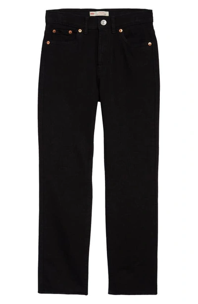 Levi's Kids' High Waist Straight Leg Jeans In Soft Black