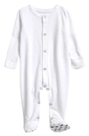 Infant Babies' 1212 The Nightly Fitted One-piece Pajamas In White