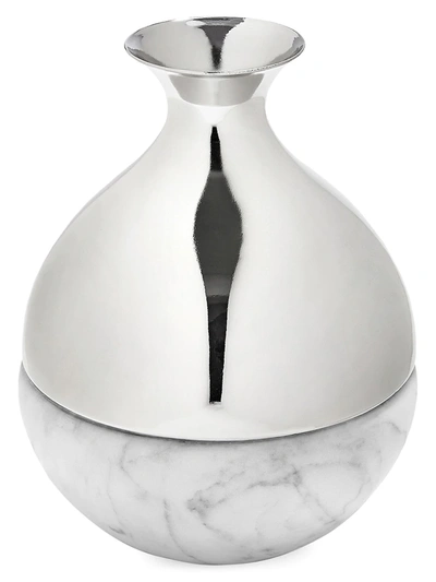 Anna New York Dual Bud Vase Carrara In Carrara Silver