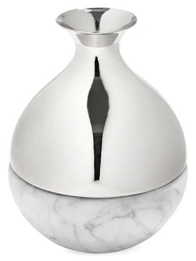 Anna New York Dual Bud Vase Carrara In Silver