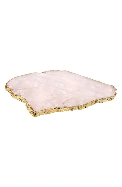 Anna New York Kiva Rose Quartz & Gold Large Platter