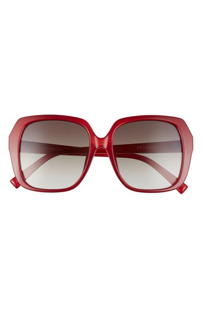 Le Specs Frofro Alt Fit 56mm Gradient Square Sunglasses In Cherry/ Khaki Gradient