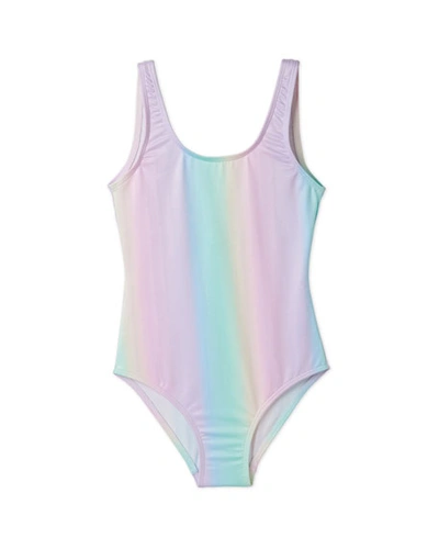 Stella Cove Kids' Girls' Rainbow Tank One-piece Swimsuit, 2-14 In Fuchsia