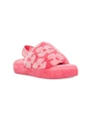 Ugg Kids' Little Girl's & Girl's Fluff Yeah Poppy Slides In Strawberry Sorbet