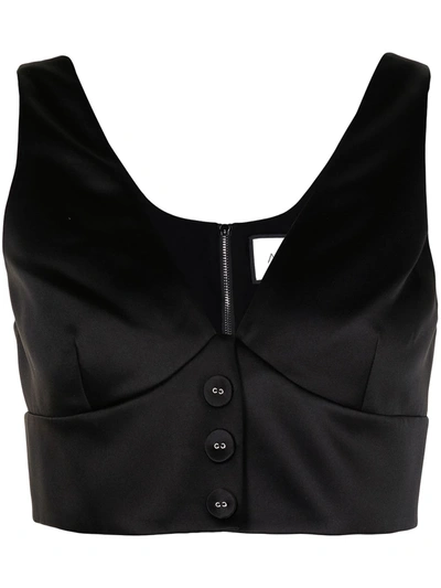 Alexis Tania Structured Satin Top In Black