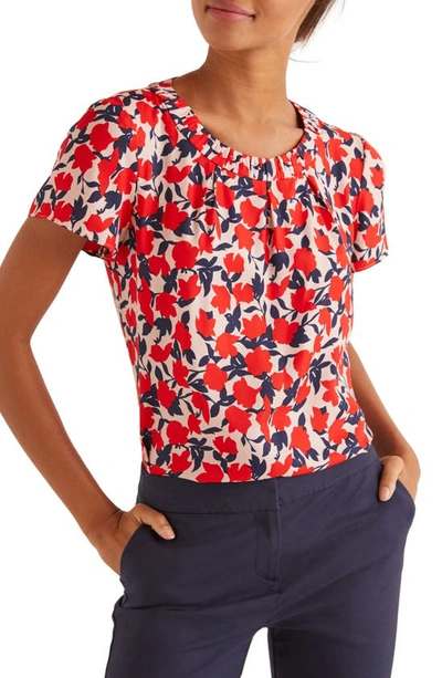 Boden Carey Top In Milkshake Clematis