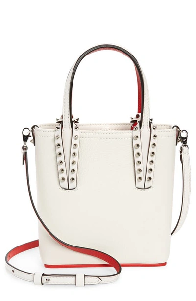 Christian Louboutin Mini Cabata Leather Tote In White