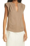 Frame Shoulder Pad T-shirt In Desert