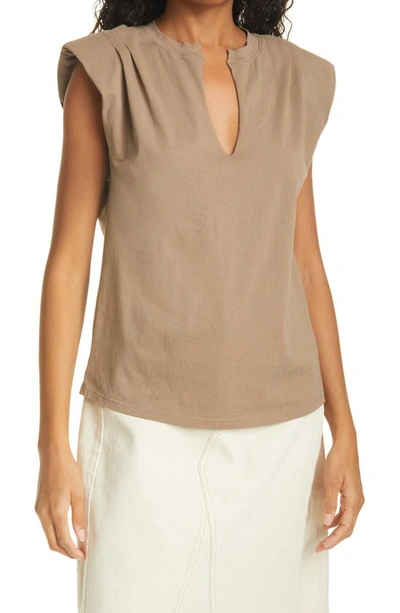 Frame Shoulder Pad T-shirt In Desert