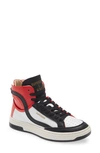 Superdry Basket High Top Sneaker In White/ Black/ Red