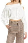 Amy Lynn Willow One-shoulder Crop Top In White