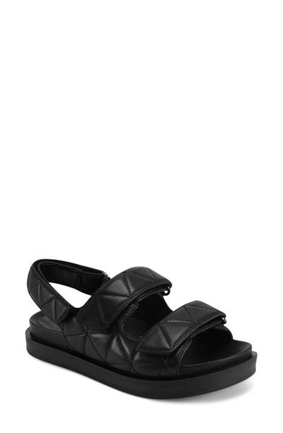 Aerosoles Lamirca Footbed Sandal In Black Leather