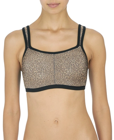 Natori Yogi Contour Convertible Sports Coolmax Convertible Sports Bra (32c) In Grey Animal Print