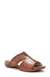 Propét Fionna Womens Leather Perforated Footbed Sandals In Brown