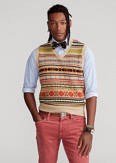 Ralph Lauren Fair Isle Cotton-blend Sweater Vest In Multi