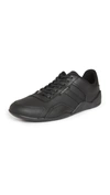 Lacoste Men's Hapona Leather Synthetic Sneakers - 7.5 In Black