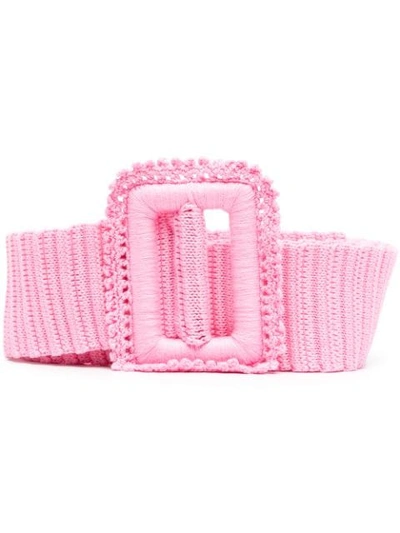 Msgm Knitted-style Belt In Pink