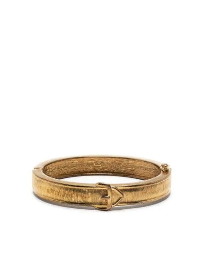 Pre-owned Dior 1990s  Belt Motif Bangle Bracelet In Gold
