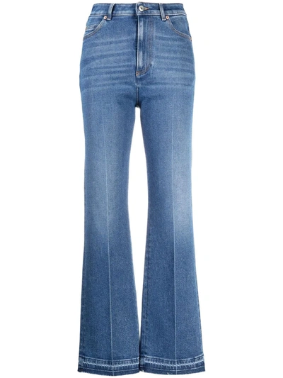Valentino High-waist Straight-leg Jeans In Blue