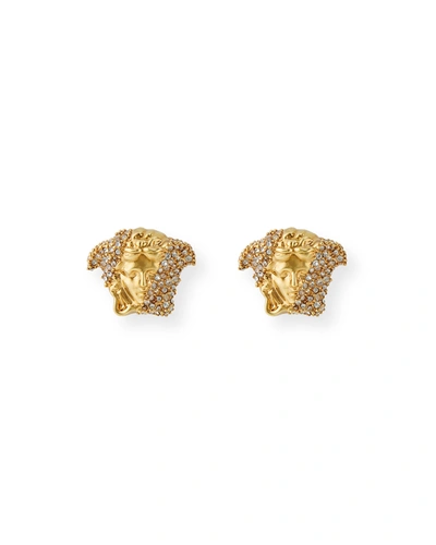 Versace Men's Medusa Head Crystal-embellished Earrings In Silver/gold