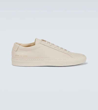 Common Projects Achilles Low Saffiano Leather Sneakers In Beige