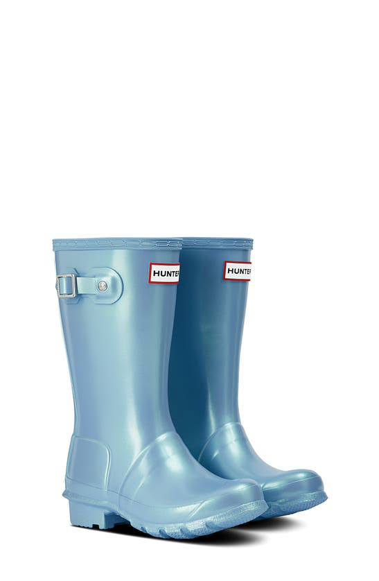light blue rain boots