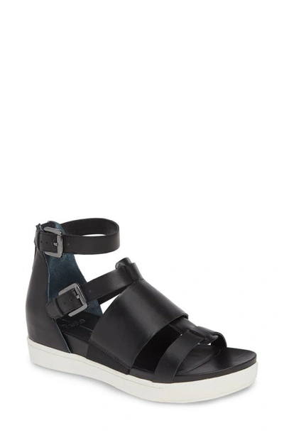 Linea Paolo Renata Strap Sandal In Black Nappa Leather