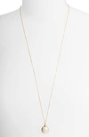 Set & Stones Angela Coin Pearl Long Pendant Necklace In Gold/ Pearl