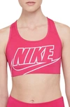 Nike Futura Dri-fit Sports Bra In Berry/ White