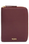 Tumi Belden Leather Zip Passport Case In Cordovan