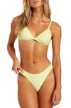 Billabong Tanlines Hike High Leg Bikini Bottoms In Shadow Lime