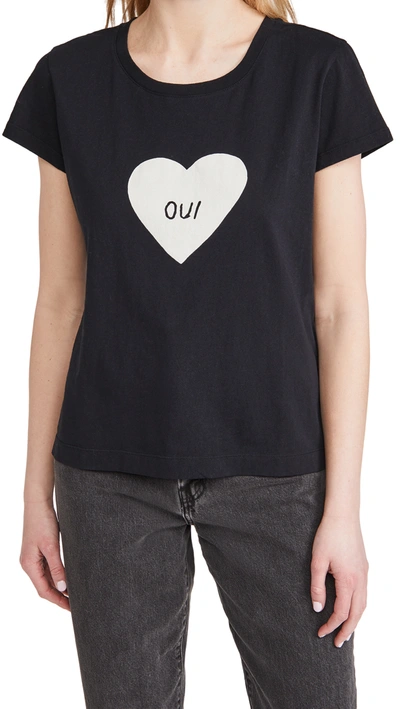 Zadig & Voltaire Alys Couer Oui Typographic T-shirt In Noir