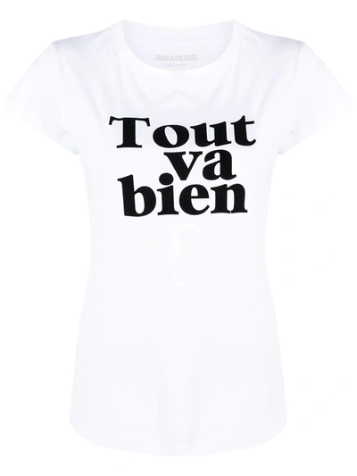 Zadig & Voltaire Woop Tout Va Bien T-shirt In Blanc