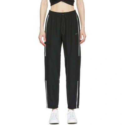 Nike Black Flex Pro Woven Lounge Pants In Black,metallic Silver