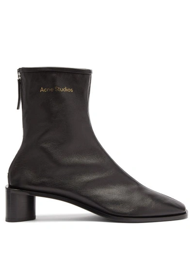 Acne Studios Bertine Back-zip Stretch-leather Ankle Boots In Black